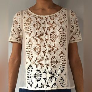 American Eagle Lace Ivory Top